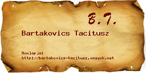 Bartakovics Tacitusz névjegykártya